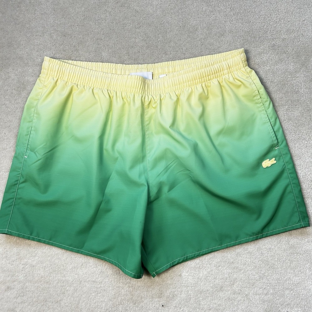 Lacoste Ombre Men's XL Swim Trunks Gradient Drawstring Shorts Pockets Lined